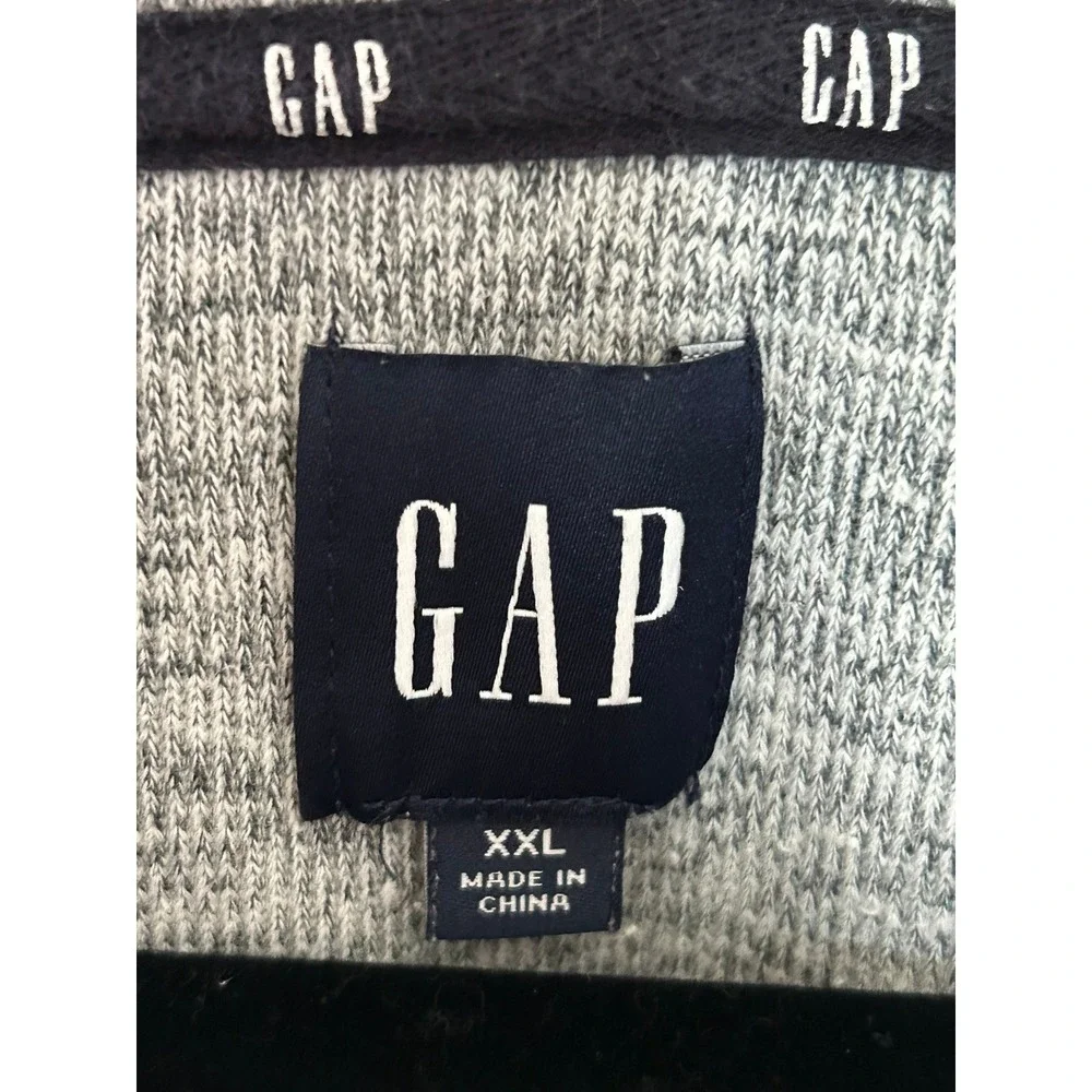 Gap Mens XXL Gray Heather Henley Pullover Sweater Mock Neck Long Sleeve QMT4777S